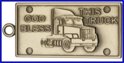 Keychain, Bronze Oxide Finish, God Bless This Truck, 2-1/8" wide, # 45993