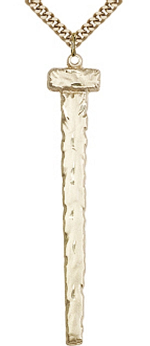 2-5/8" Tall 14kt Gold Filled, Nail Pendant, your choice of chain, # 46004
