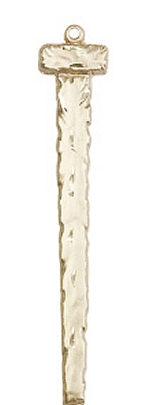 2-5/8" Tall 14kt Solid Gold Nail Pendant, Free Chain, # 46005