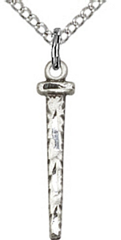 3/4" Tall Sterling Silver Nail Pendant, Your Choice of Chain, # 46009
