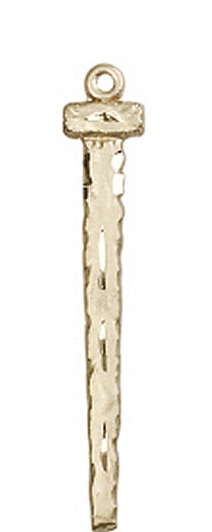 1-1/2" Tall Solid 18kt Gold Nail Pendant, Free Chain, # 46013