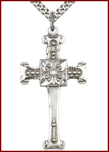 1-3/4" Sterling Cross, Your Choice of Chain, # 47003