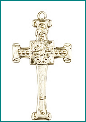 1-3/4" Solid 14kt Gold Cross, Free Chain, # 47005