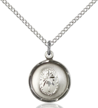 5/8" Sterling Silver Cross Medal, Your Choice of Chain # 47011