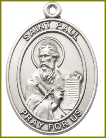 Keychain, Silver Oxide Finish, St. Paul, 1-7/8" tall, # 48034