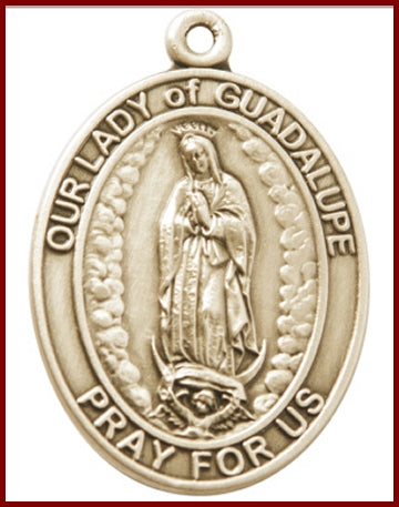 Keychain, Bronze Oxide Finish, Our Lady of Guadalupe, 1-7/8" tall, # 48045