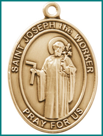 Keychain, Bronze Oxide Finish, St. Joseph the Worker, 1-7/8" tall, # 48051