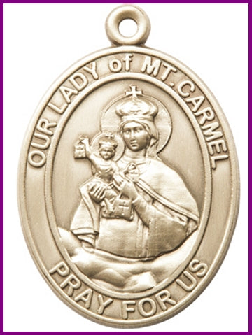 Keychain, Bronze Oxide Finish, Our Lady of Mount Carmel, 1-7/8" tall, # 48055