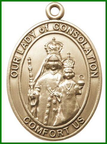 Keychain, Bronze Oxide Finish, Our Lady of Consolation, 1-7/8" tall, # 48061