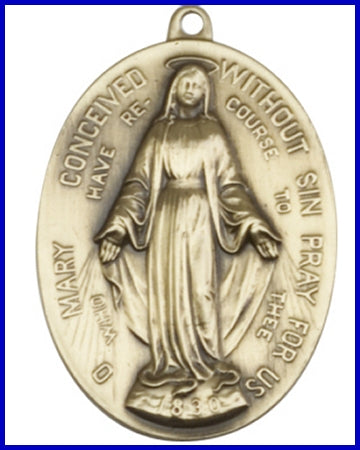 Keychain, Bronze Oxide Finish, Miraculous, 1-7/8" tall, # 48065