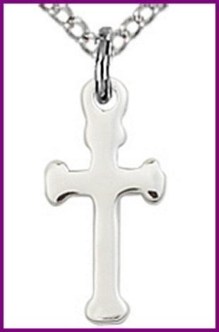 Sterling Silver Cross, 1/2", Your Choice of Chain, # 48070