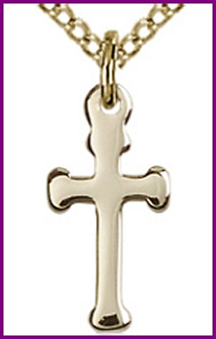 14kt Gold Filled Cross, 1/2", Your Choice of Chain, # 48071