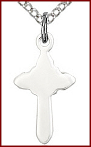 Sterling Silver Cross, 5/8", 18" Your Choice of Chain, # 48074