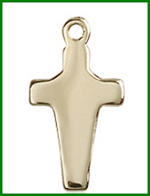 Solid 18kt Gold Cross, 5/8", Free Chain, # 48085