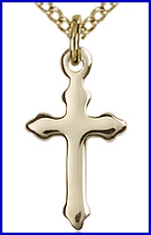 14kt Gold Filled Cross, 5/8", Your Choice of Chain, # 48091