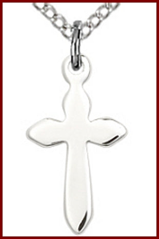 Sterling Silver Cross, 5/8", Your Choice of Chain, # 48102