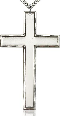 3" Simple Cross, Sterling Silver, your choice of chain, # 48201