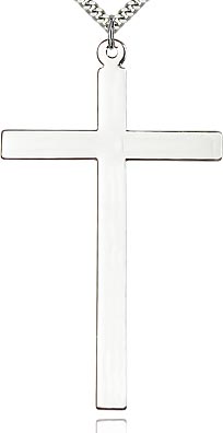 3-1/8" Cross, Sterling Silver, your choice of chain, # 48206