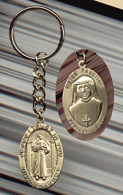 Keychain Divine Mercy - Bronze-Oxide Finish, # 4820