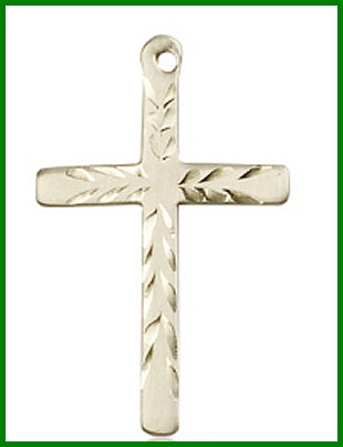 1-1/8" Solid 18kt Gold Cross, Free Chain, # 48218