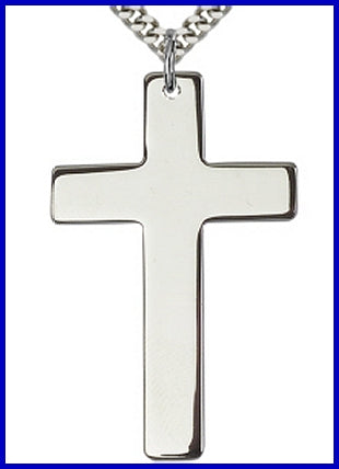 1-3/4" Cross, Sterling Silver, your choice of chain, # 48222