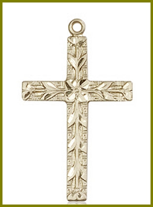 1-1/4" Cross, Solid 18kt Gold, Free Chain, # 48227
