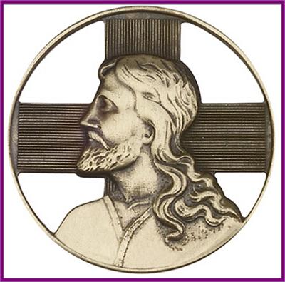 Visor Clip, Bronze Oxide Finish, Jesus Portrait, 1-5/8", # 4853