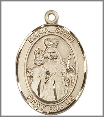 Maria Stein Medal, Solid 18kt Gold, 1"x3/4", Free Chain, # 48905