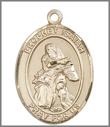 Prophet Isaiah Medal, Solid 14kt Gold, 1"x3/4", Free Chain, # 48917