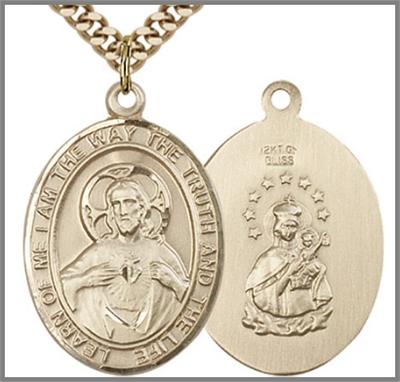 Scapular Medal 1" 14kt Gold Filled, Your Choice of Chain, # 48920