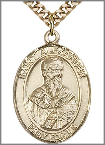St. Alexander Sauli Medal, 14kt Gold Filled, 1"x3/4",  Your Choice of Chain, # 48950
