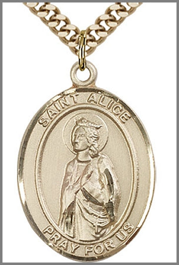 St. Alice Medal, 14kt Gold Filled, 1"x3/4",  Your Choice of Chain, # 48957