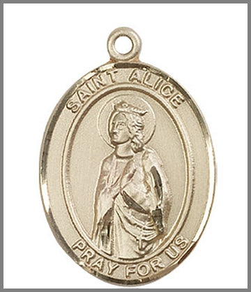 St. Alice Medal, Solid 18kt Gold, 1"x3/4", Free Chain, # 48959