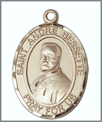 St. Andre Bessette Medal, Solid 14kt Gold, 1"x3/4", Free Chain, # 48977