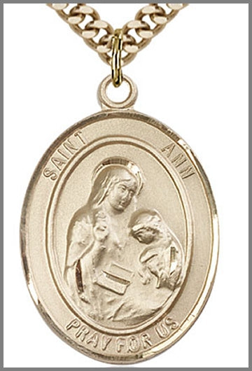 St. Ann Medal, 14kt Gold Filled, 1"x3/4",  Your Choice of Chain, # 48990