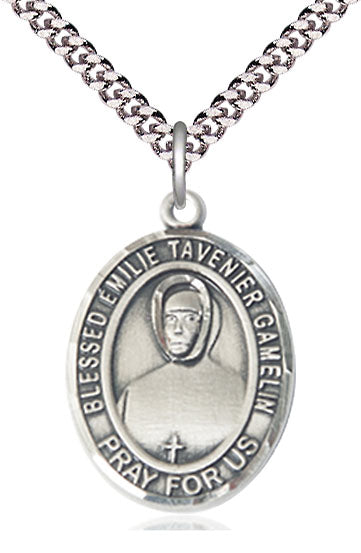 Blessed Emilie Gamelin Medal in Fine Pewter, 1" tall, Your Choice of Chain, # 4901