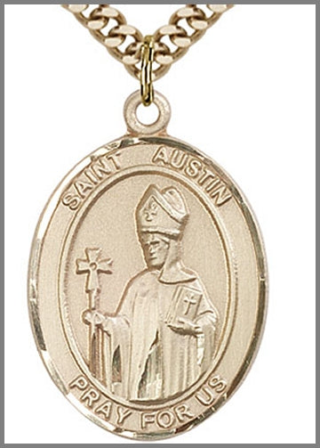 St. Austin, 14kt Gold Filled, 1"x3/4",  Your Choice of Chain, # 49024