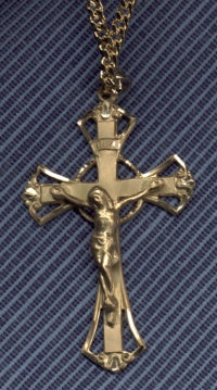 1-3/4" 14kt Gold Filled, Pierced Crucifix, Your Choice of Chain, # 4902