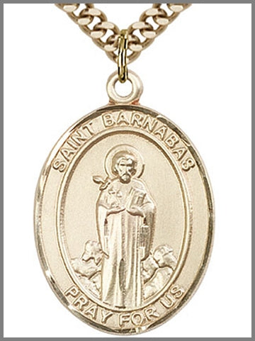 St. Barnabas Medal, 14kt Gold Filled, 1"x3/4",  Your Choice of Chain, # 49031