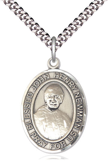 Blessed John Henry Newman Medal in Fine Pewter, 1" tall, Your Choice of Chain, # 4909