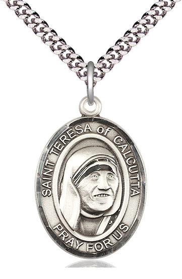 St. Teresa of Calcutta Medal in Fine Pewter, 1" tall, Your Choice of Chain, # 4915