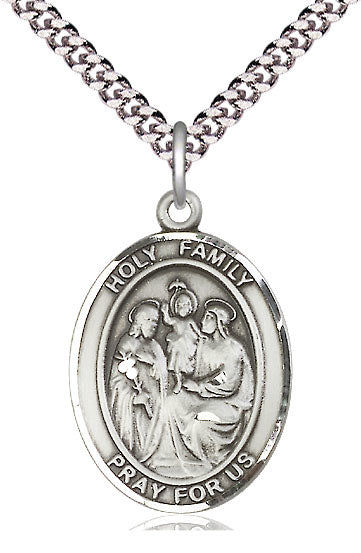 Holy Family Medal in Fine Pewter, 1" tall, Your Choice of Chain, # 4922
