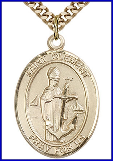 St. Clement Medal, 14kt Gold Filled, 1"x3/4", Your choice of chain, # 49237