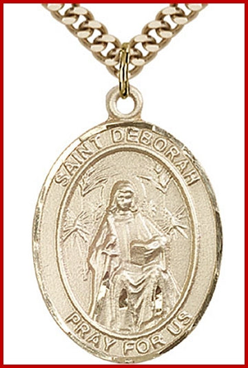 St. Deborah Medal, 14kt Gold Filled, 1"x3/4", Your choice of chain, # 49266
