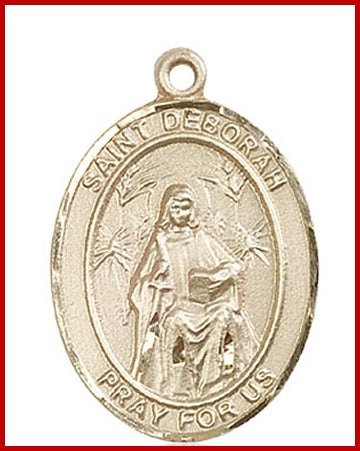 St. Deborah Medal, Solid 14kt Gold, 1"x3/4", Free Chain, # 49267