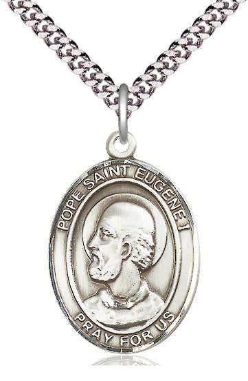 Pope St. Eugene I Medal in Fine Pewter, 1" tall, Your Choice of Chain, # 4932