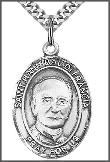 St. Hannibal di Francia Medal, Sterling Silver, 1"x3/4", Your choice of chain, # 49353