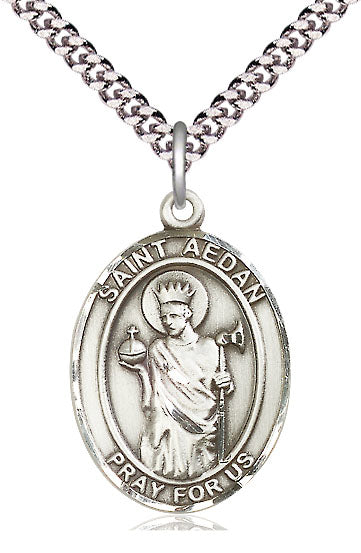 St. Aedan of Ferns Medal in Fine Pewter, 1" tall, Your Choice of Chain, # 4947