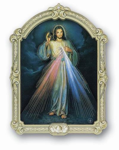 5.5" 3-D Divine Mercy Wall Plaque, # 49557