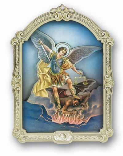 5.5" 3-D St. Michael Wall Plaque, # 49558